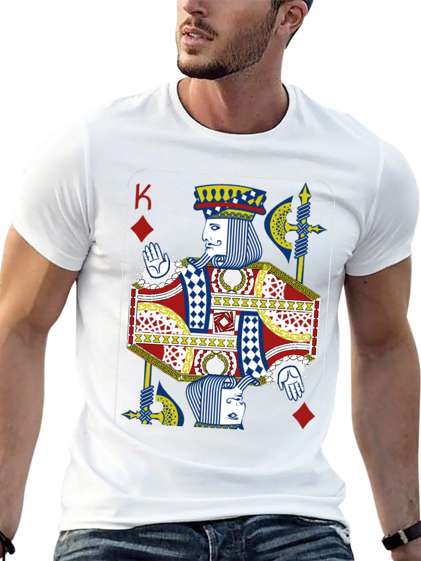 King of Diamonds Graphic Tee - Novelty Card Design