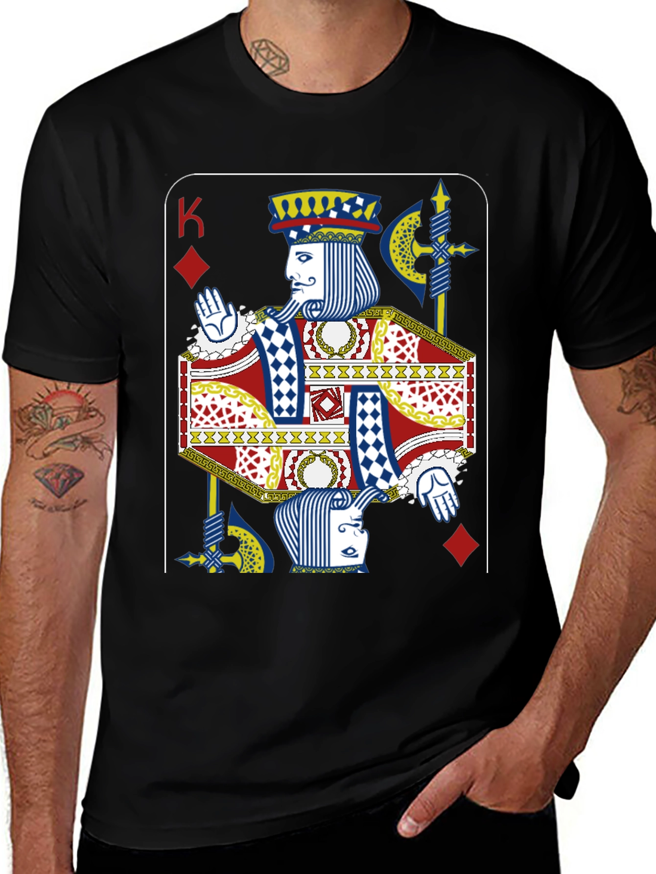 King of Diamonds Graphic Tee - Novelty Card Design