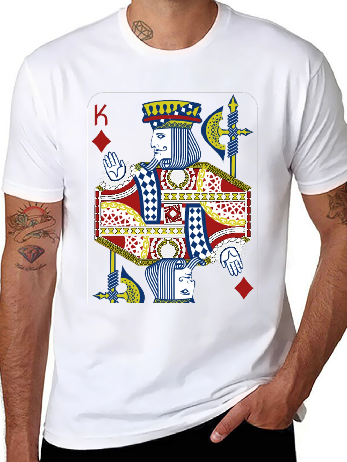 King of Diamonds Graphic Tee - Novelty Card Design