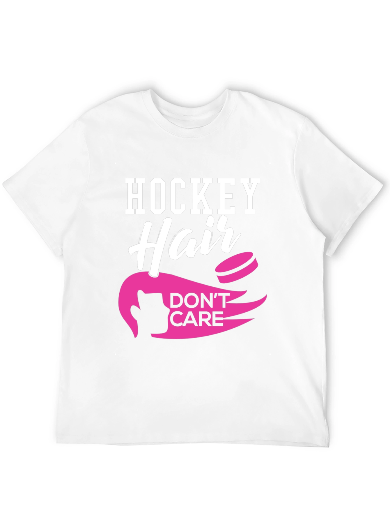 Hockey Hair Dont Care Black T-Shirt