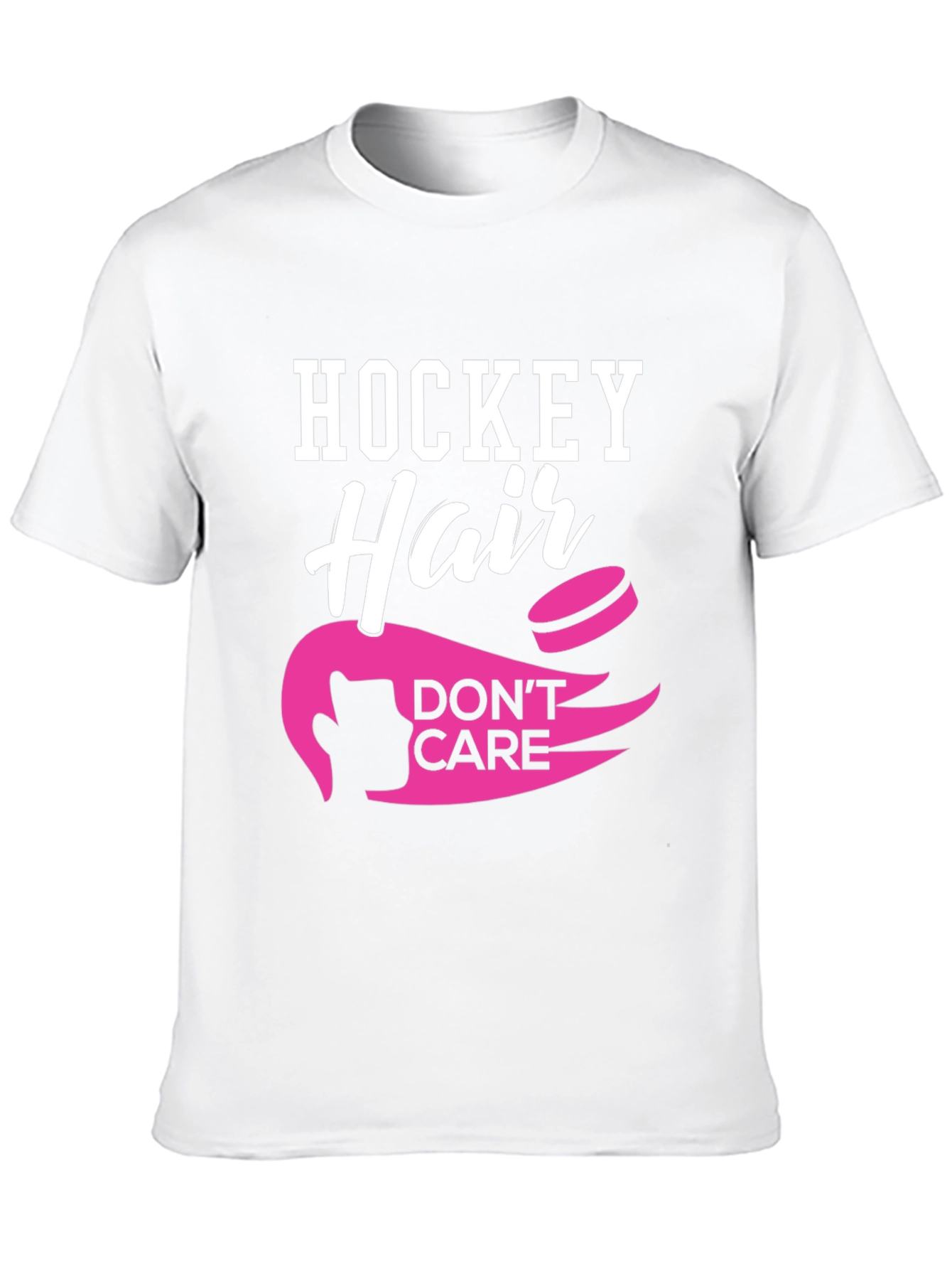 Hockey Hair Dont Care Black T-Shirt