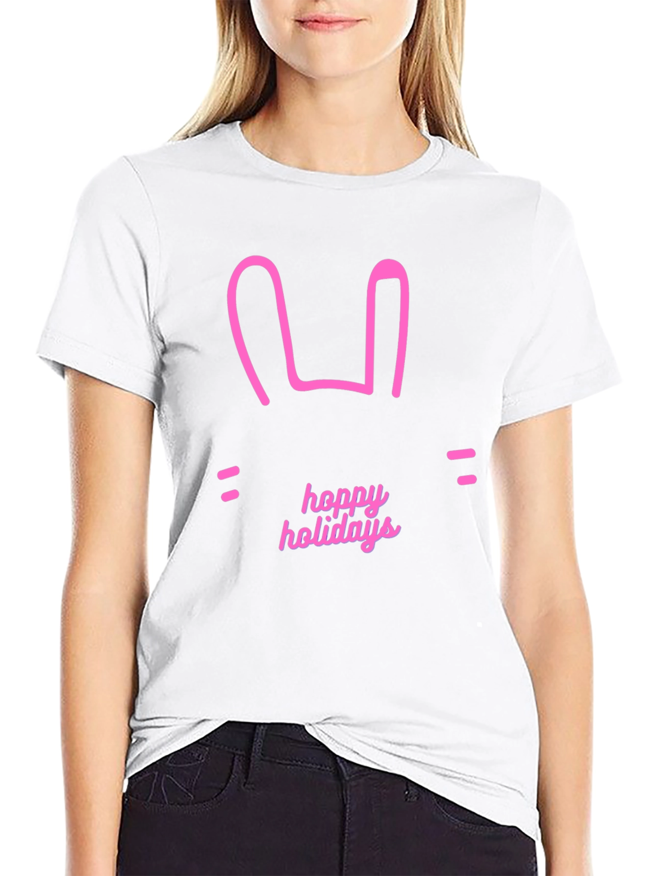 Hoppy Holidays Easter Bunny Graphic T-Shirt