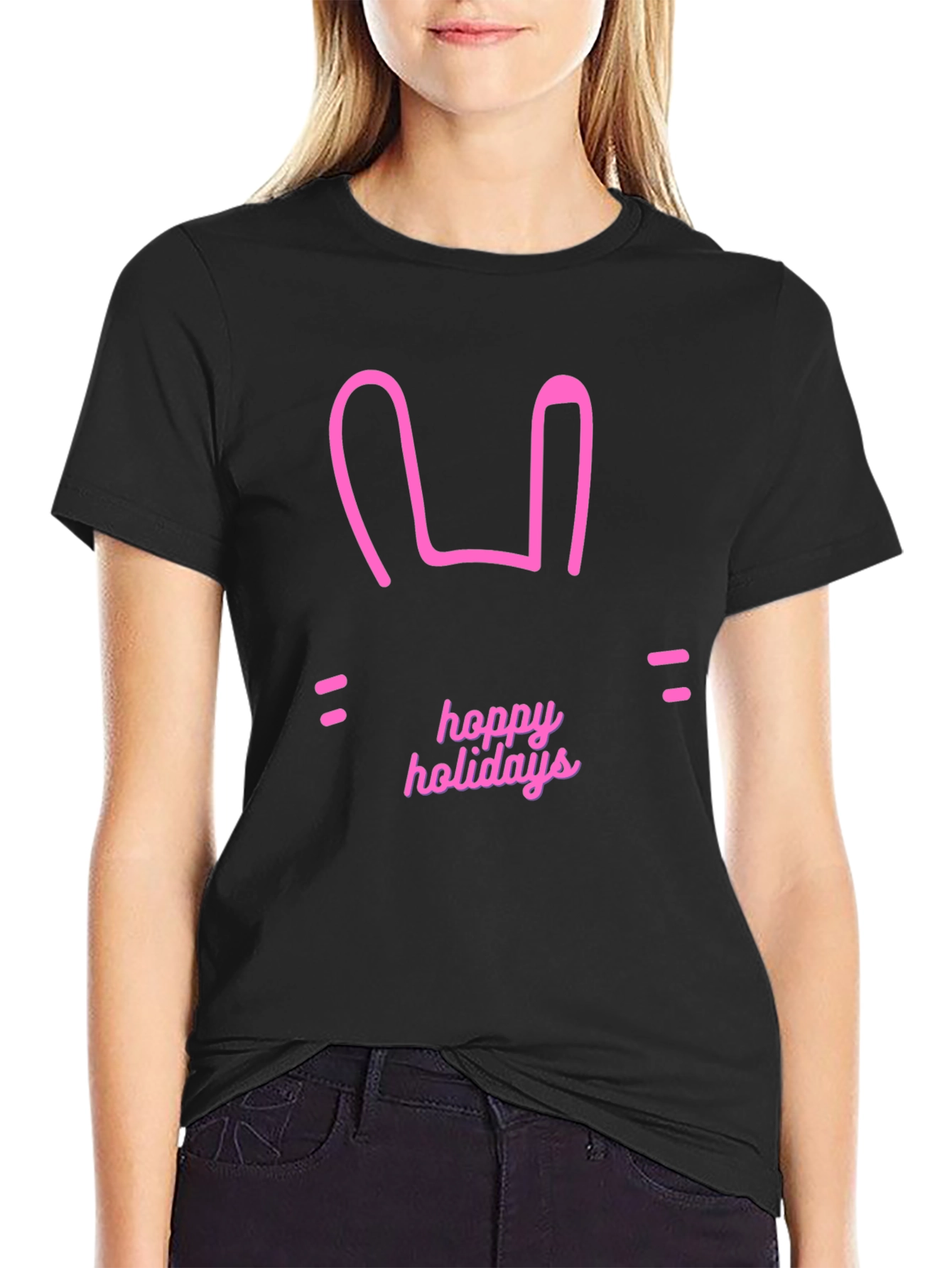 Hoppy Holidays Easter Bunny Graphic T-Shirt