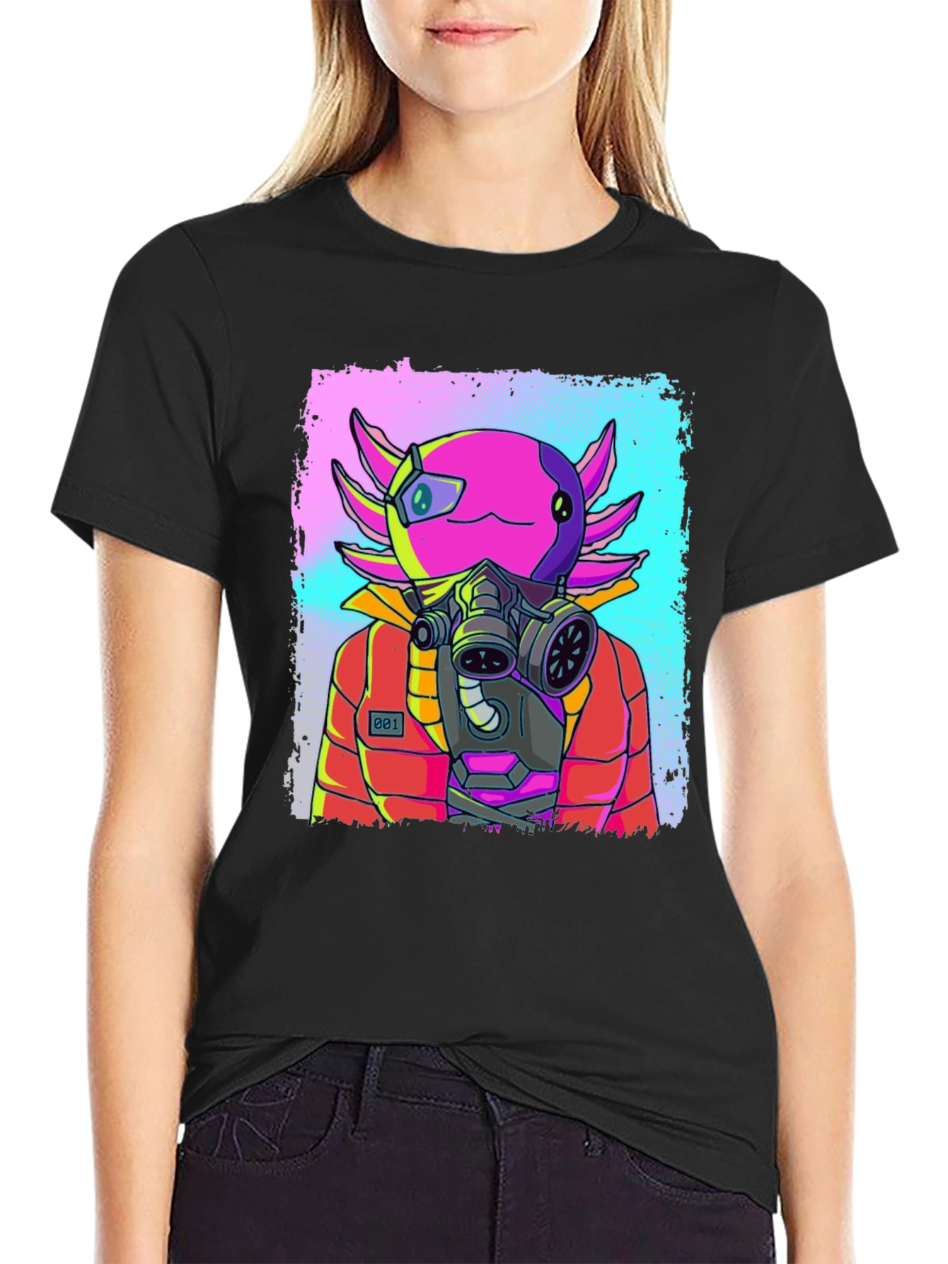 Axolotl Gas Mask T-Shirt - Unique Graphic Tee