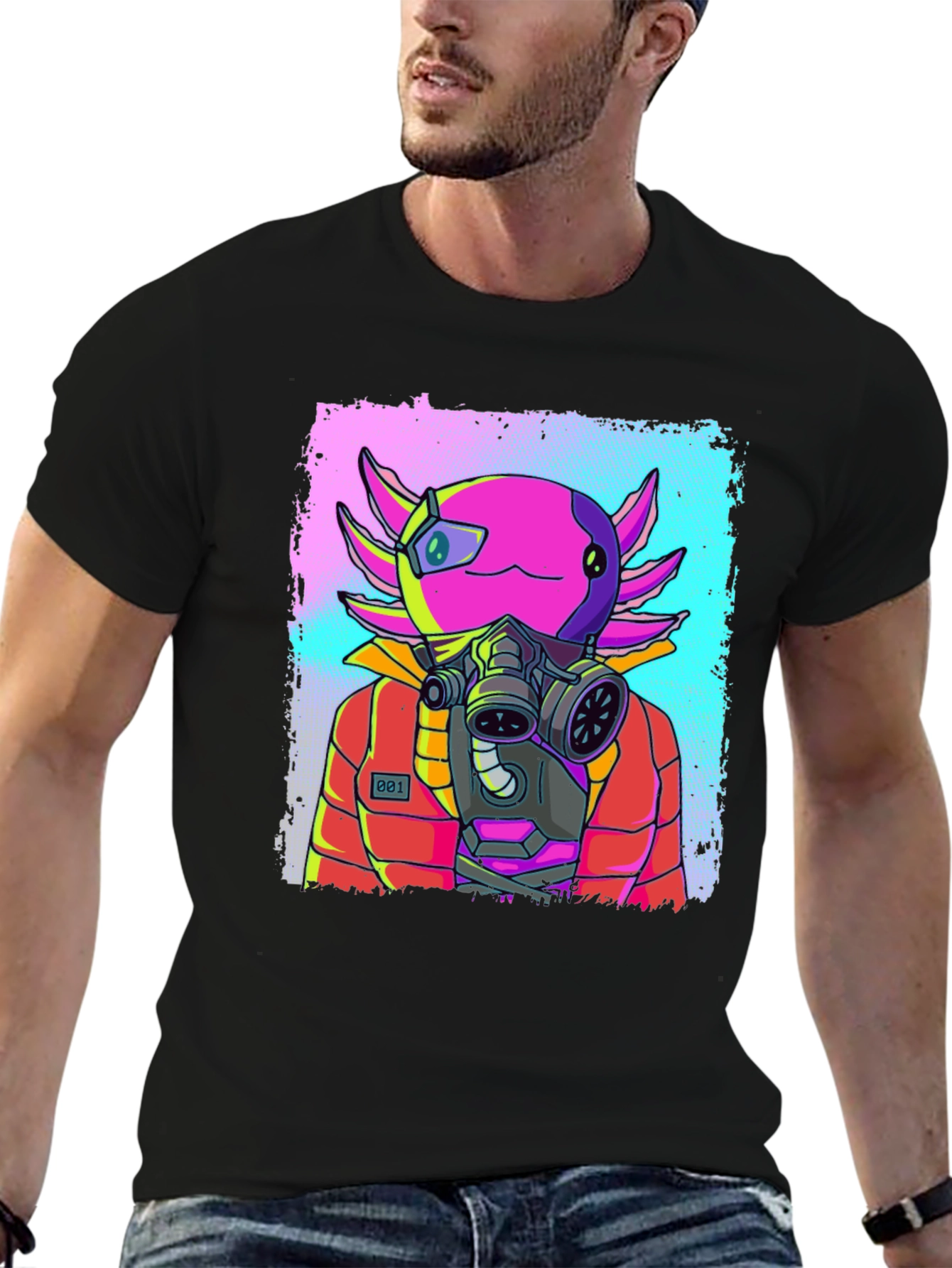 Axolotl Gas Mask T-Shirt - Unique Graphic Tee
