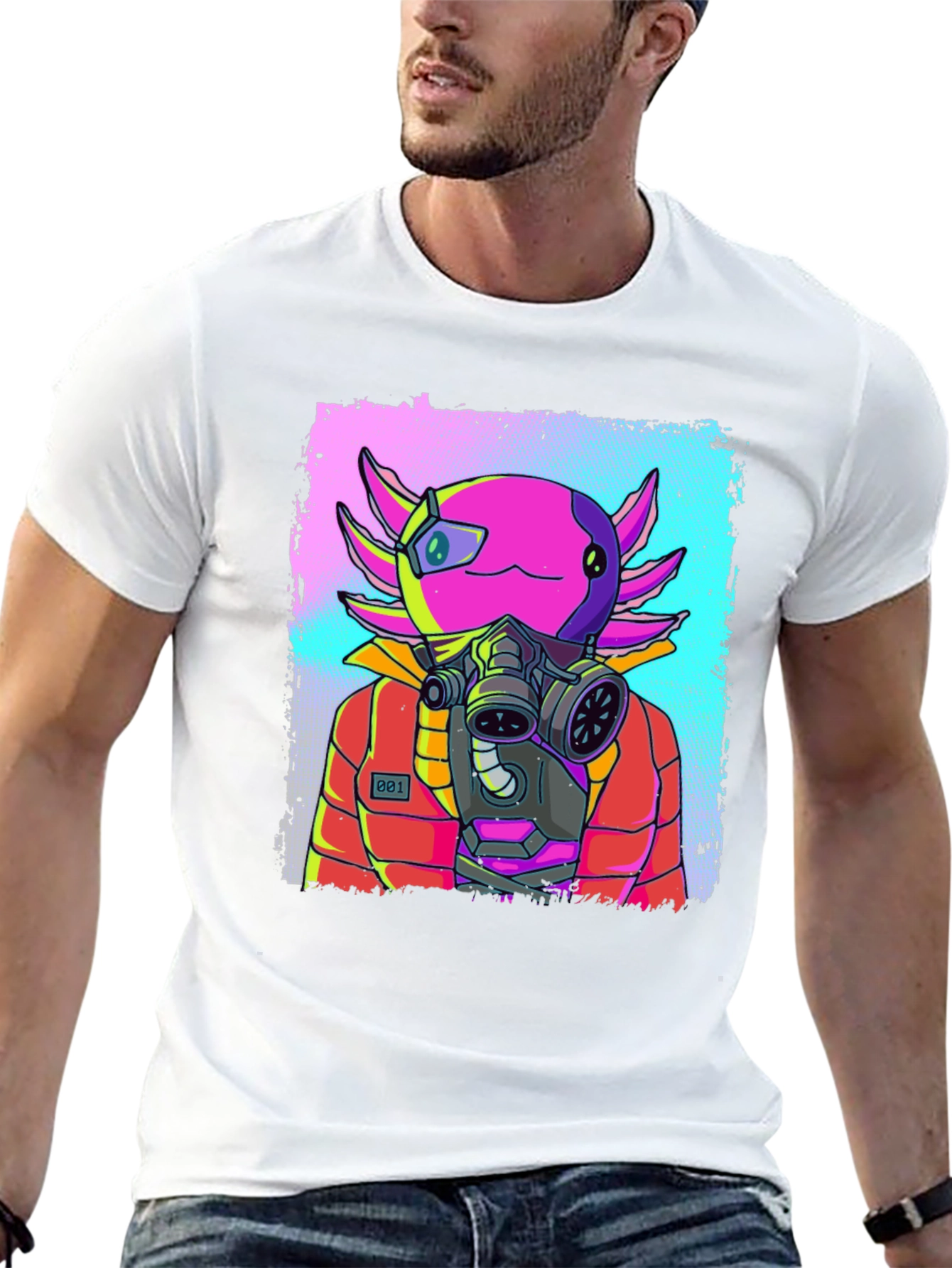 Axolotl Gas Mask T-Shirt - Unique Graphic Tee