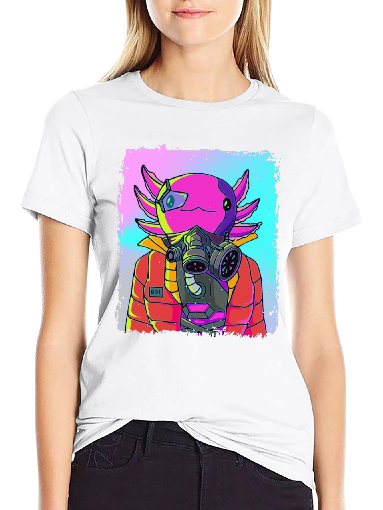 Axolotl Gas Mask T-Shirt - Unique Graphic Tee