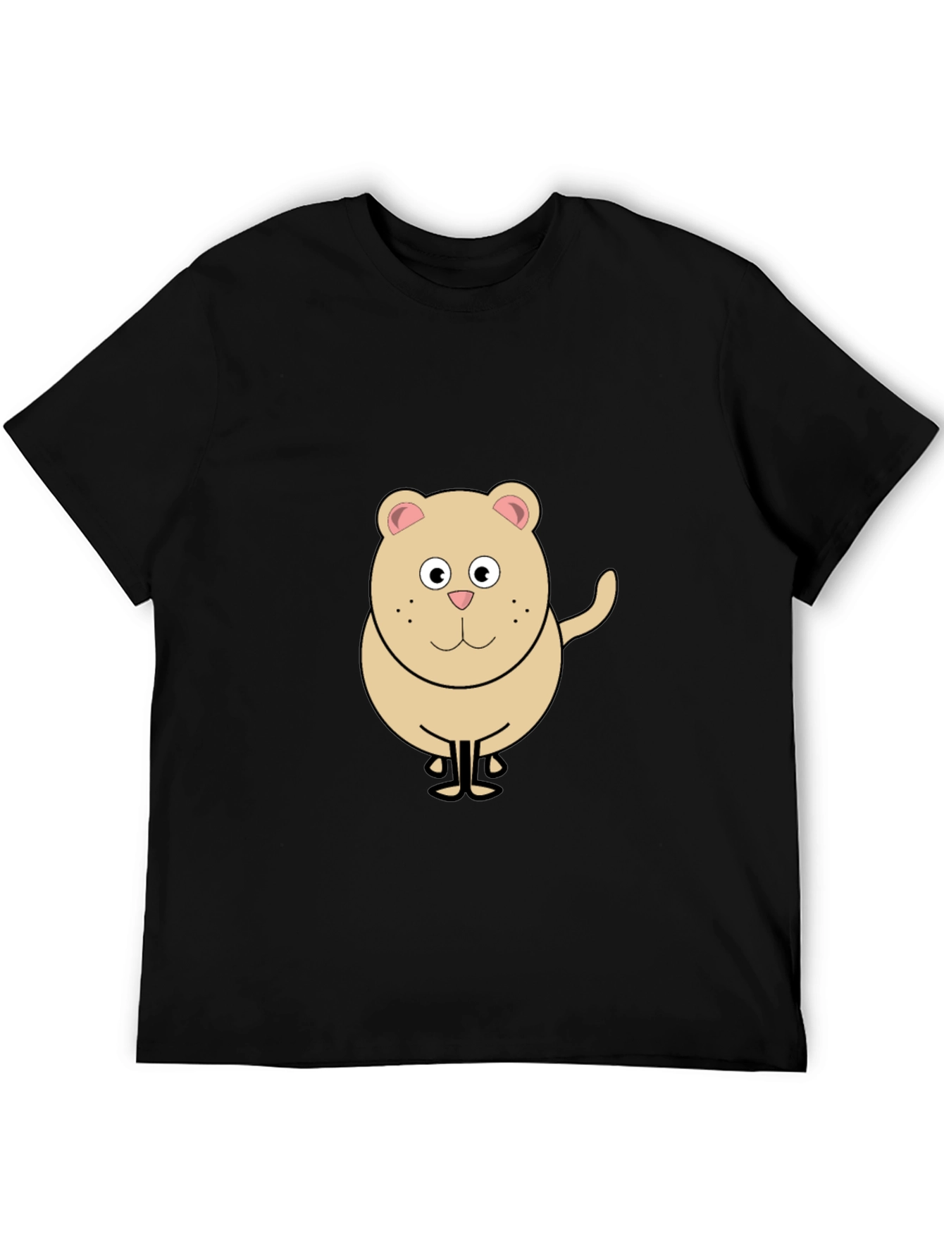 Funny Cartoon Bear Graphic Black T-Shirt