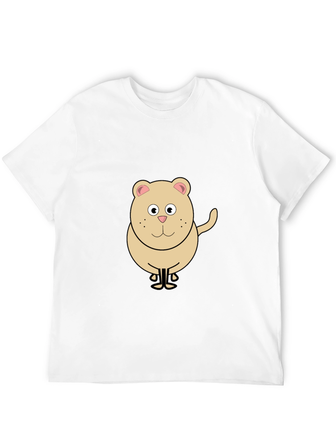 Funny Cartoon Bear Graphic Black T-Shirt