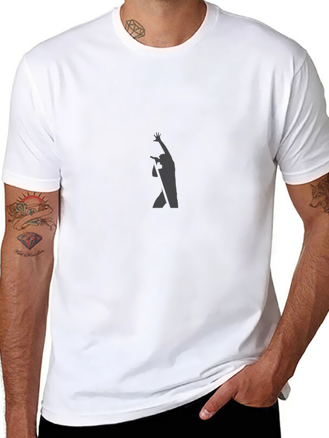 Black Silhouette Graphic Tee - Mens Casual Wear