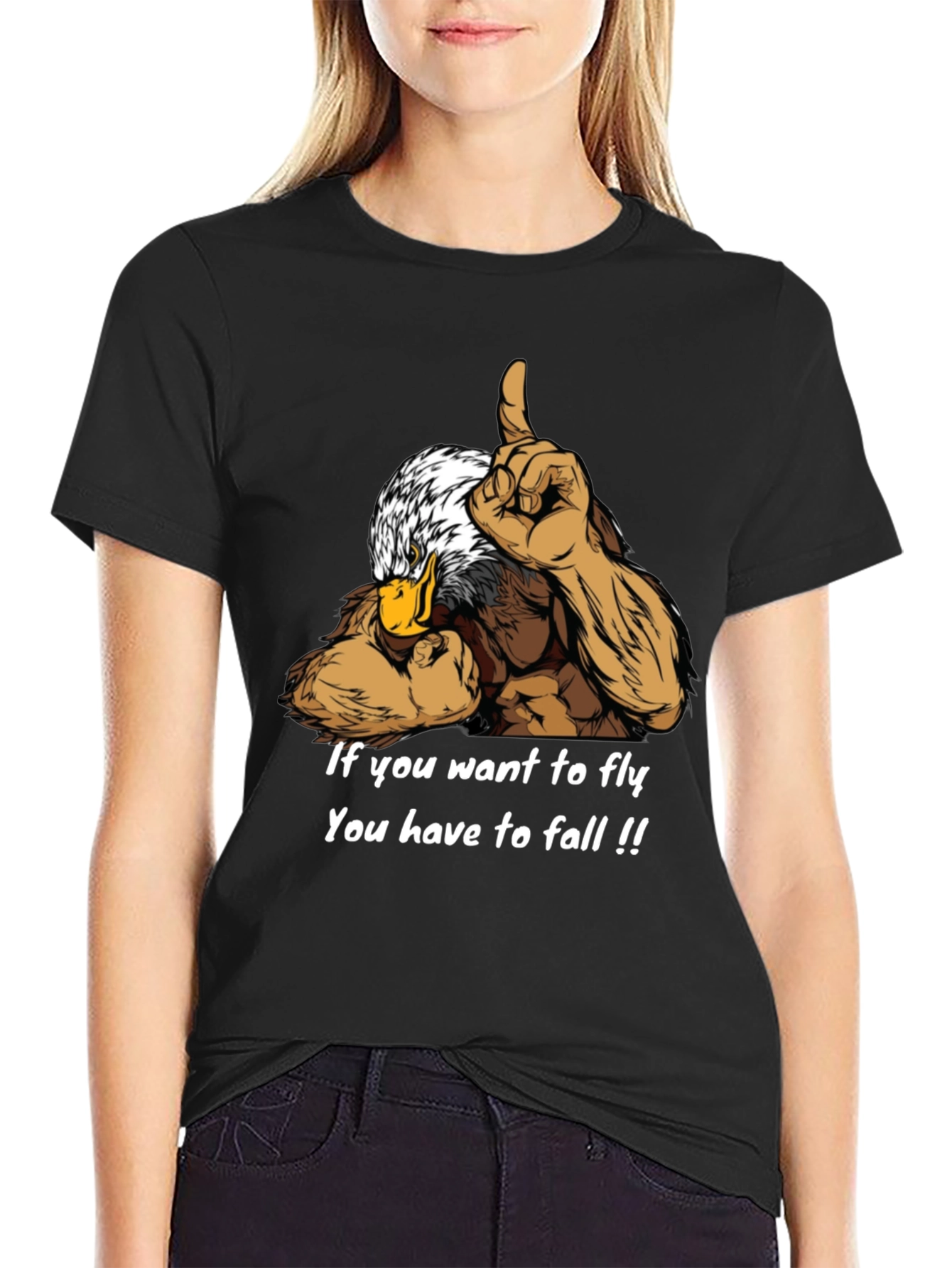 Eagle Muscle Graphic Tee - Motivational Quote Shirt