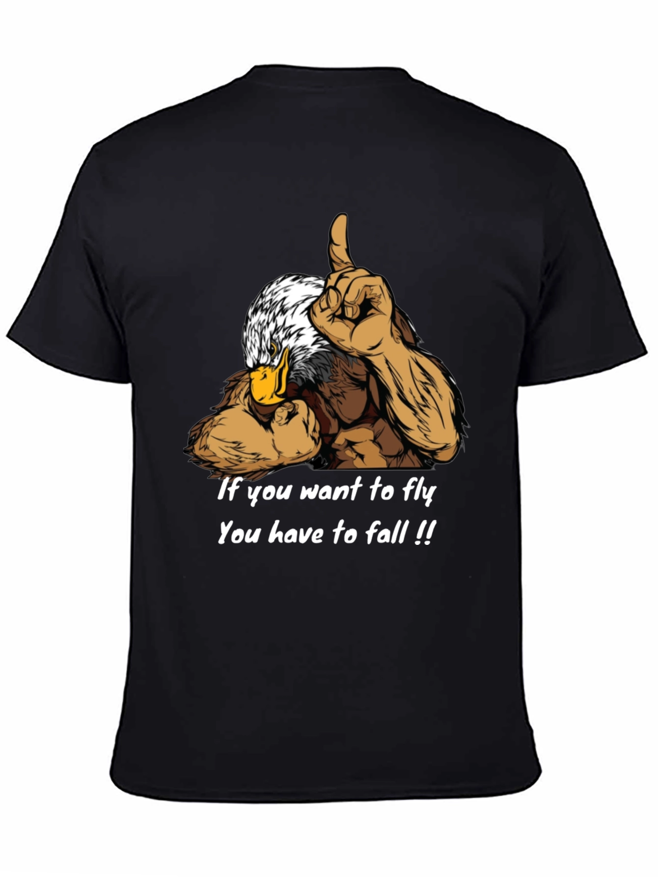 Eagle Muscle Graphic Tee - Motivational Quote Shirt