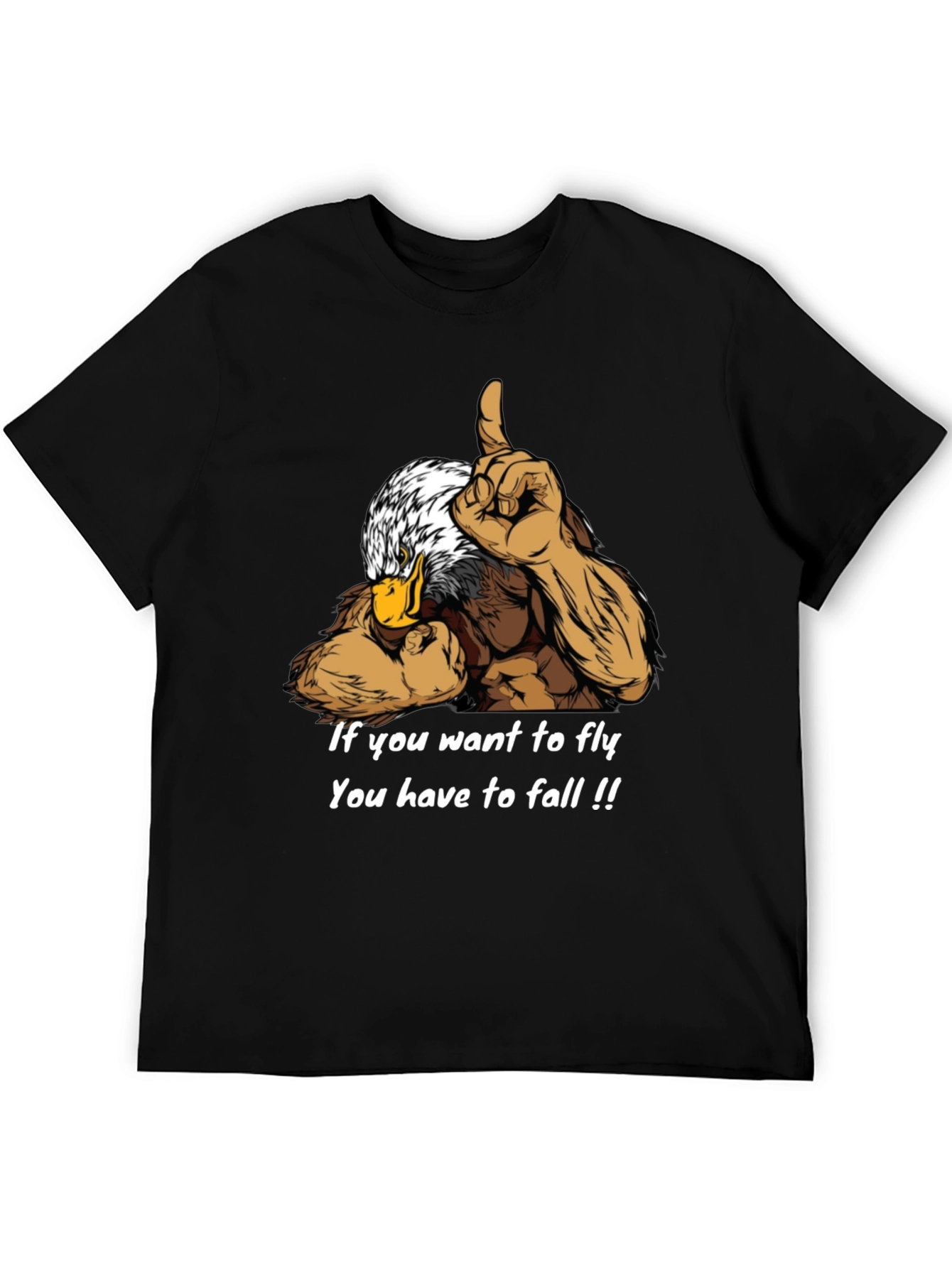 Eagle Muscle Graphic Tee - Motivational Quote Shirt