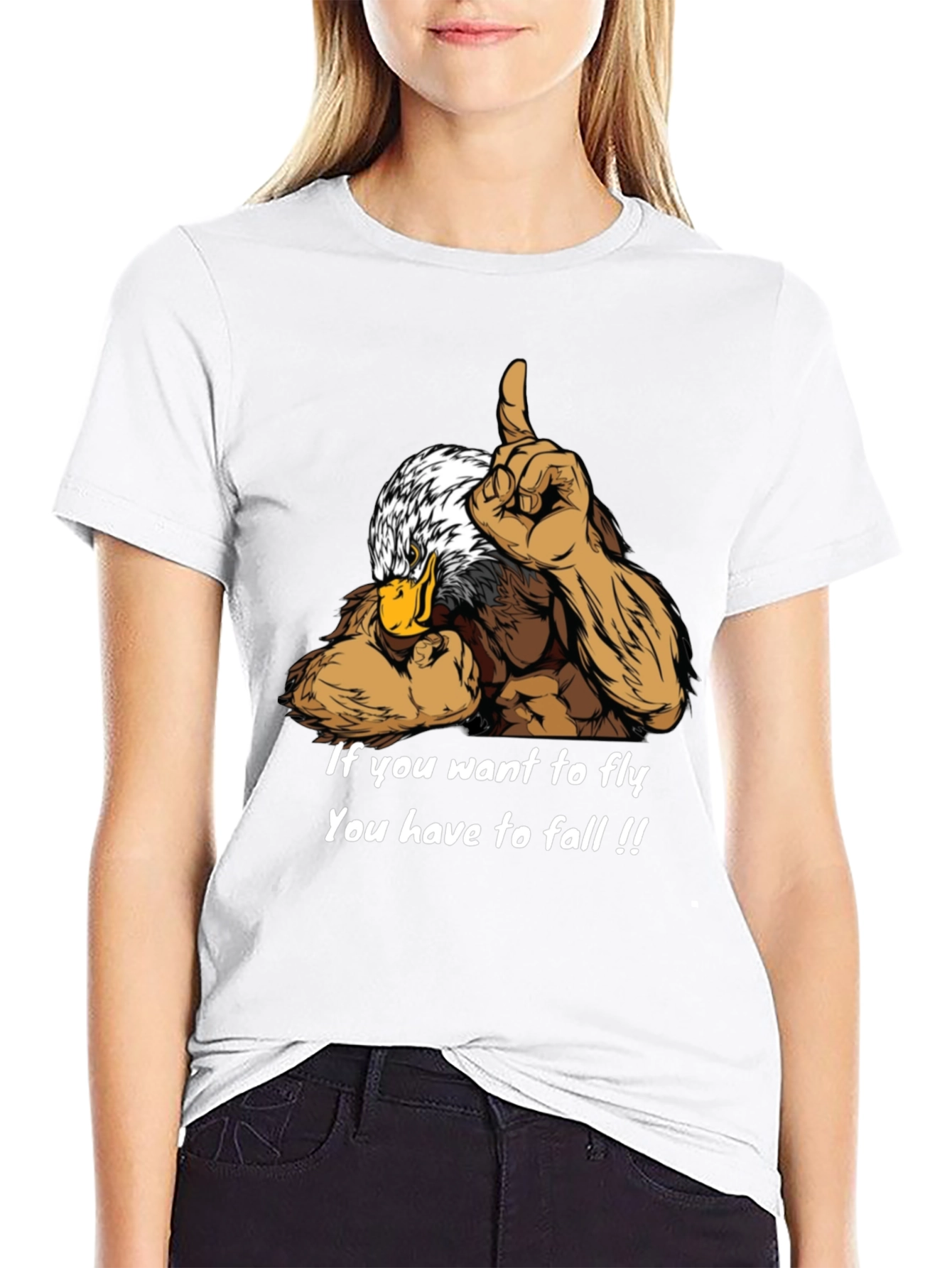 Eagle Muscle Graphic Tee - Motivational Quote Shirt