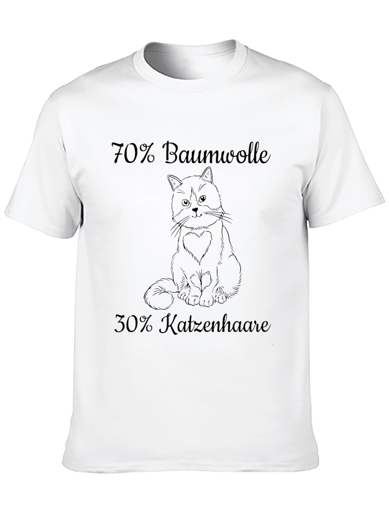 Funny Cat T-Shirt - 70% Baumwolle 30% Katzenhaare