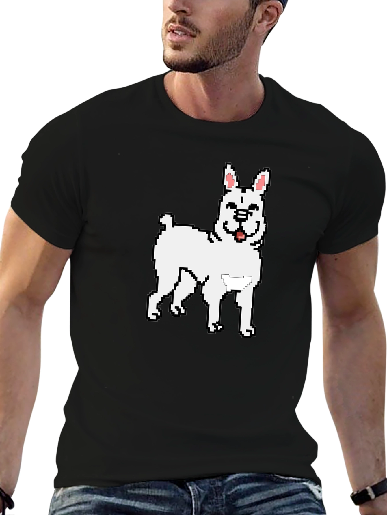 Pixel Dog Graphic Tee - Black Casual Wear