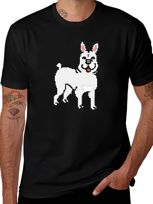 Pixel Dog Graphic Tee - Black Casual Wear
