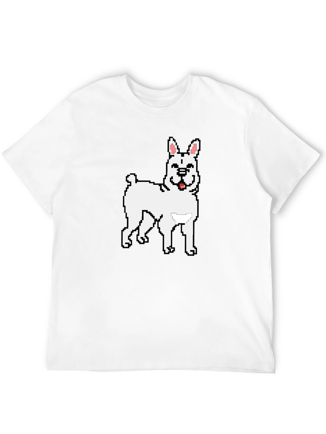 Pixel Dog Graphic Tee - Black Casual Wear