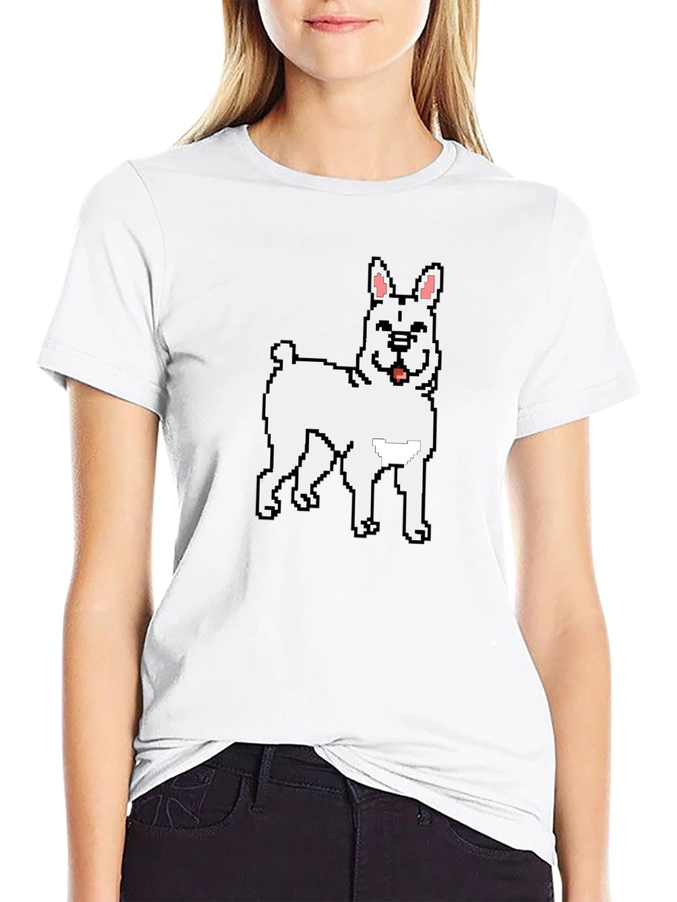 Pixel Dog Graphic Tee - Black Casual Wear