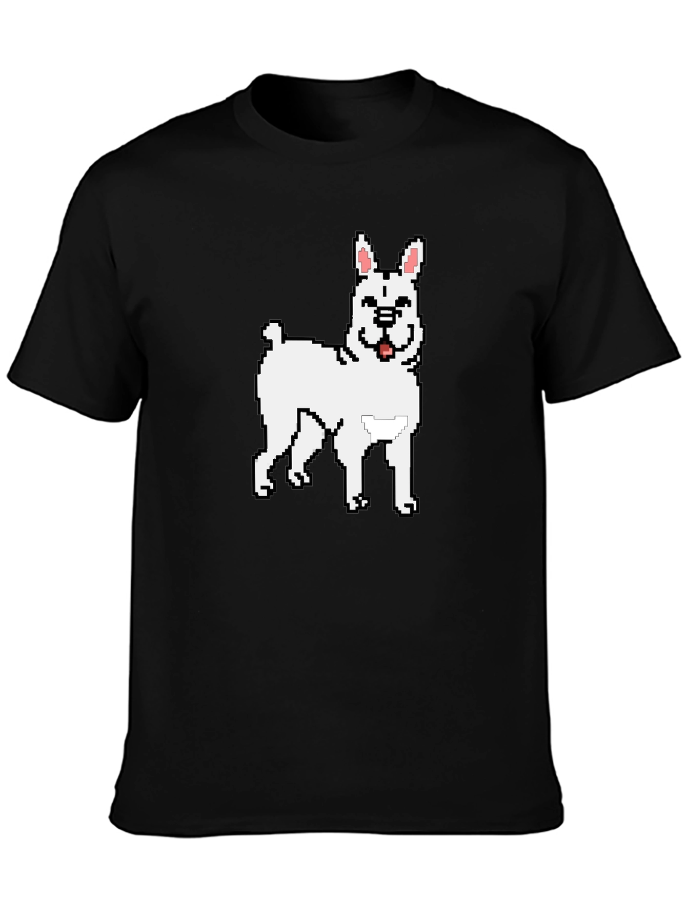 Pixel Dog Graphic Tee - Black Casual Wear