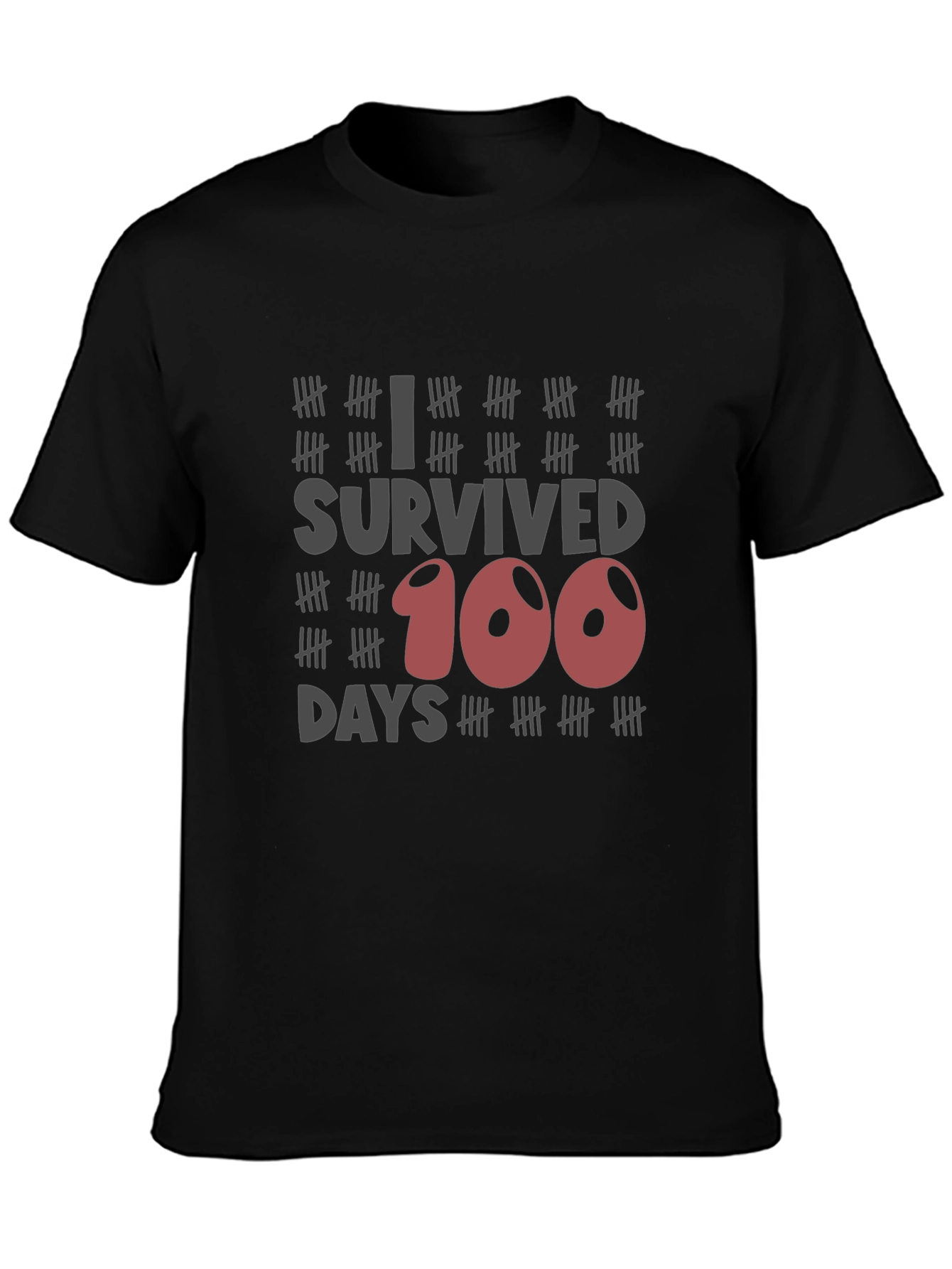 I Survived 100 Days T-Shirt Novelty Tee