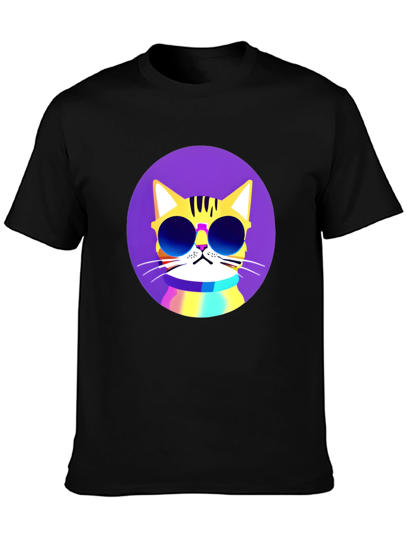 Cool Cat Graphic Tee - Mens Black T-Shirt