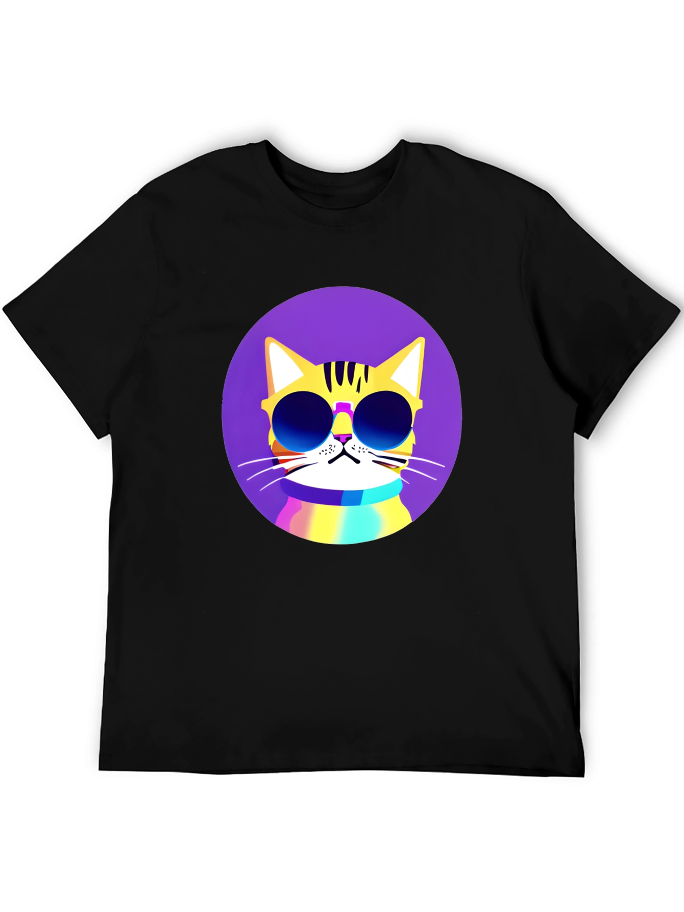 Cool Cat Graphic Tee - Mens Black T-Shirt