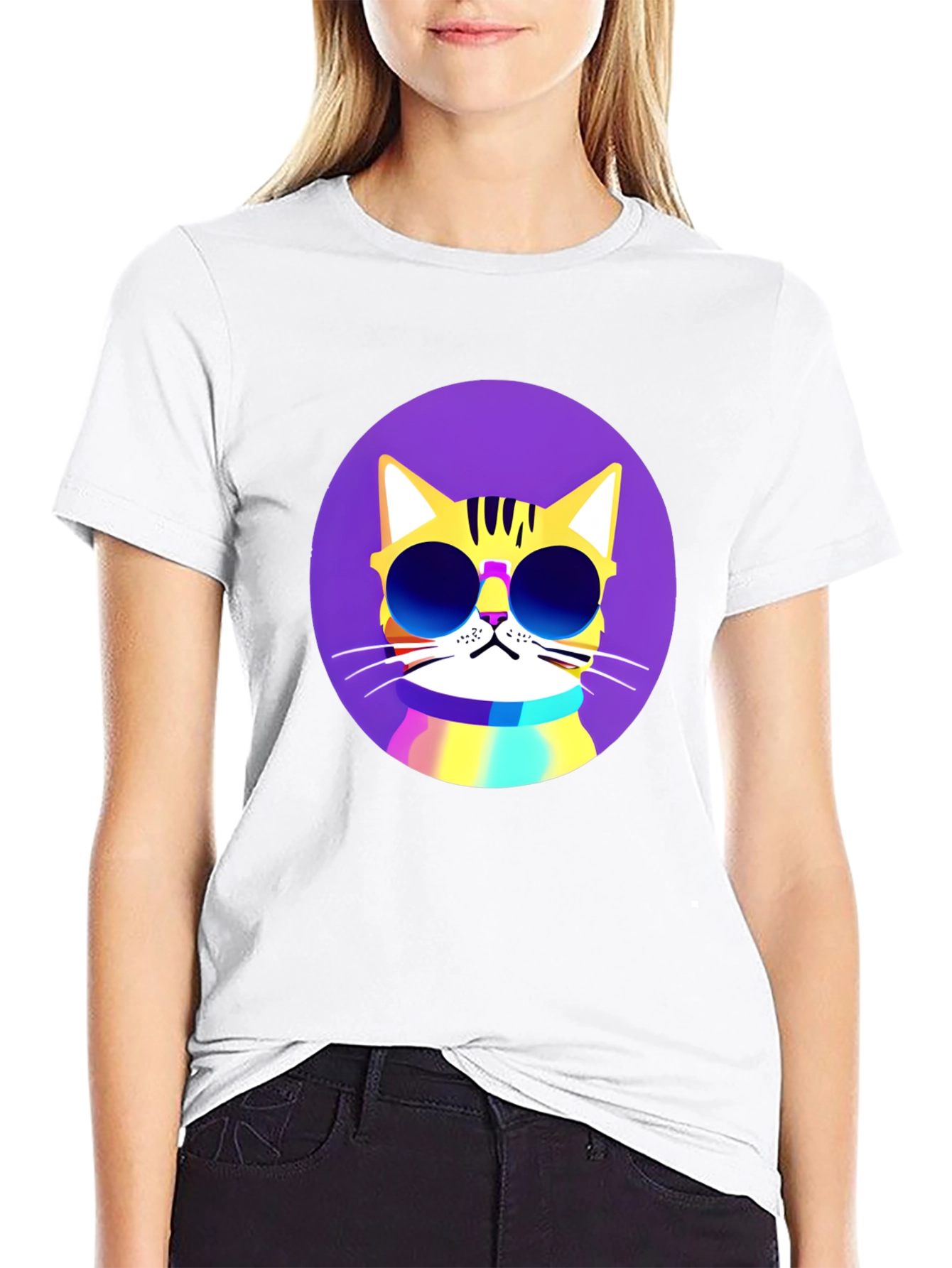 Cool Cat Graphic Tee - Mens Black T-Shirt