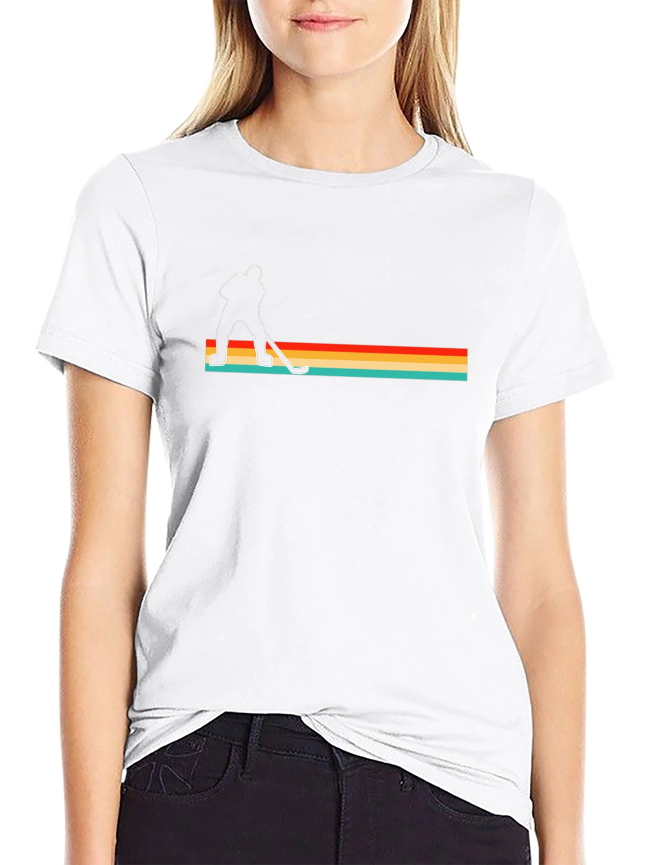 Retro Hockey Player Graphic T-Shirt