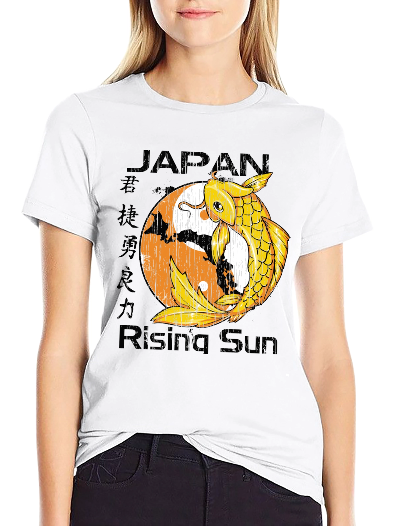Japan Rising Sun Koi Fish Graphic Tee