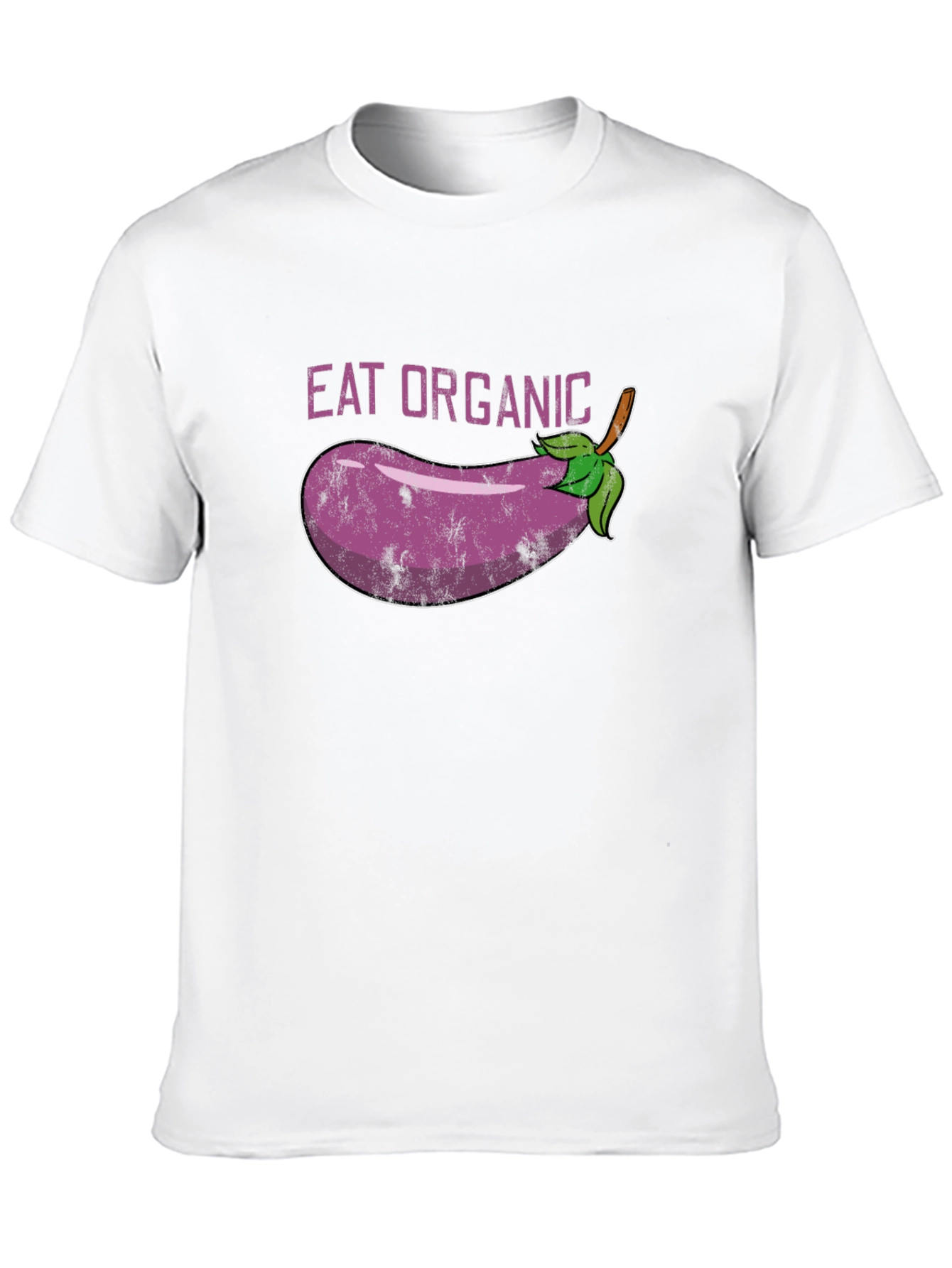 Eat Organic Eggplant Graphic T-Shirt