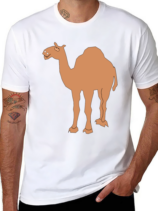 Camel Graphic Tee - Black Cotton T-Shirt