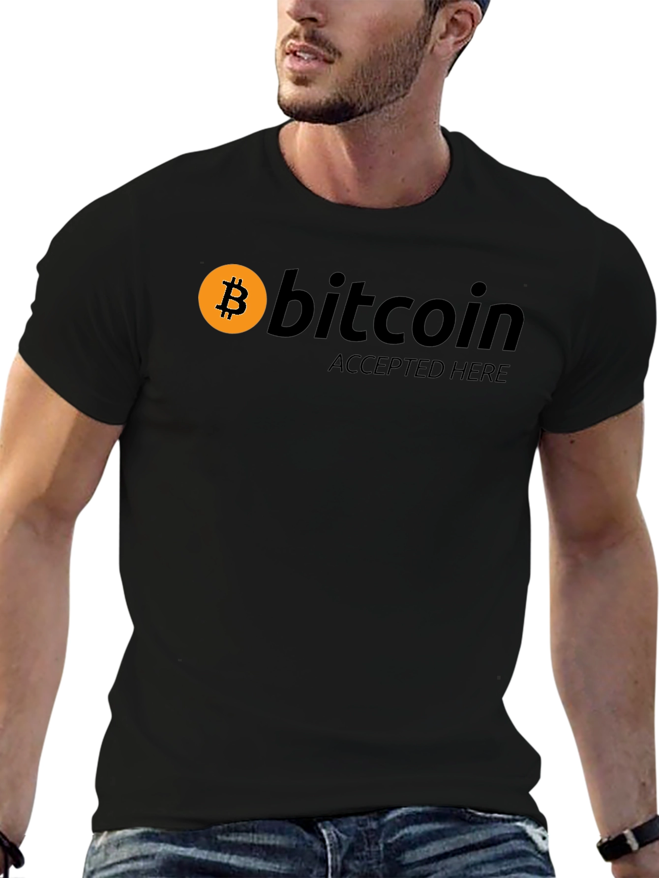 Bitcoin Accepted Here T-Shirt - Crypto Currency Tee