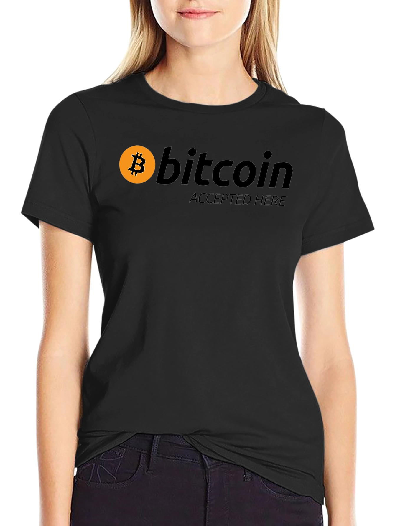 Bitcoin Accepted Here T-Shirt - Crypto Currency Tee