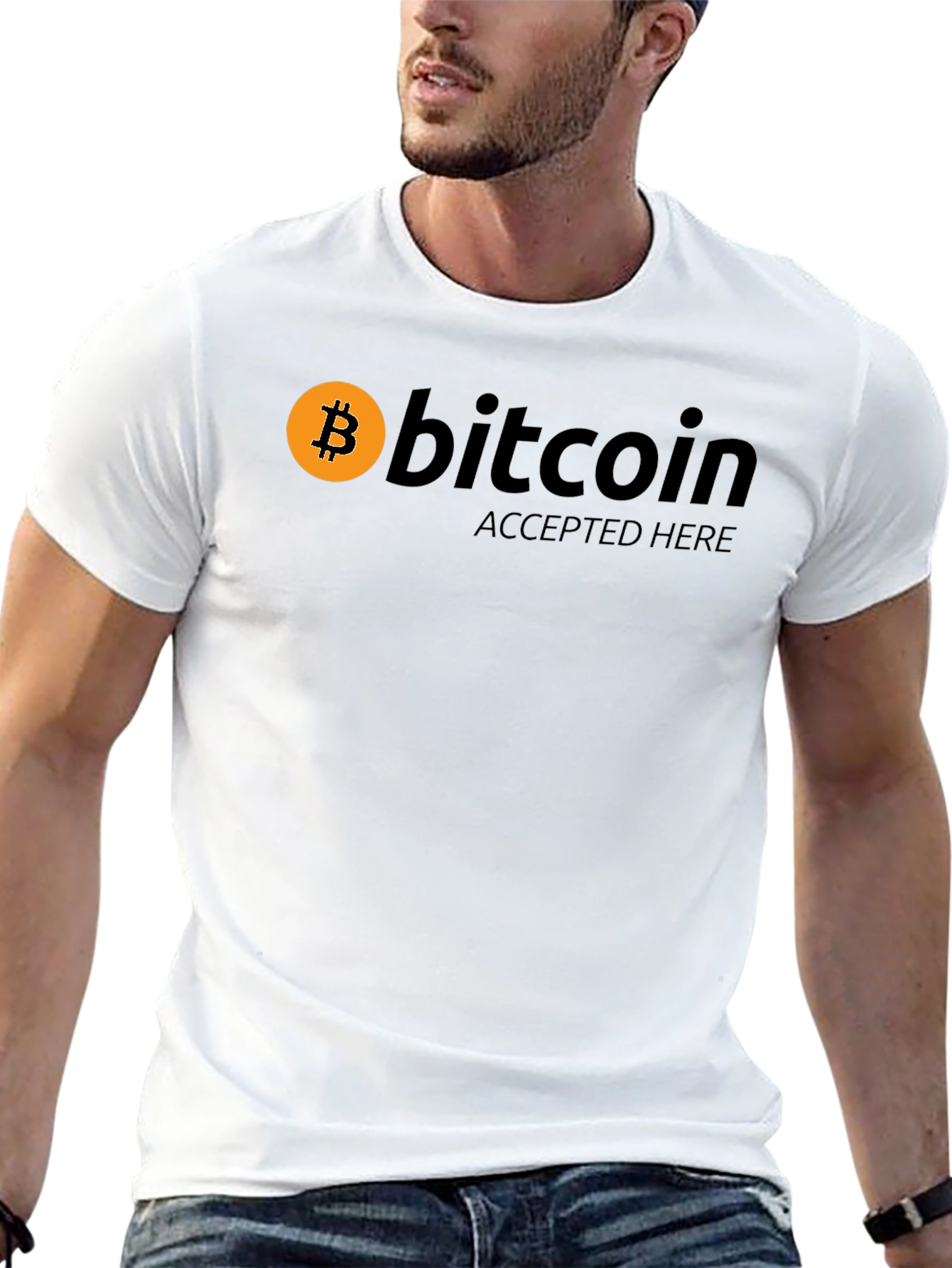 Bitcoin Accepted Here T-Shirt - Crypto Currency Tee