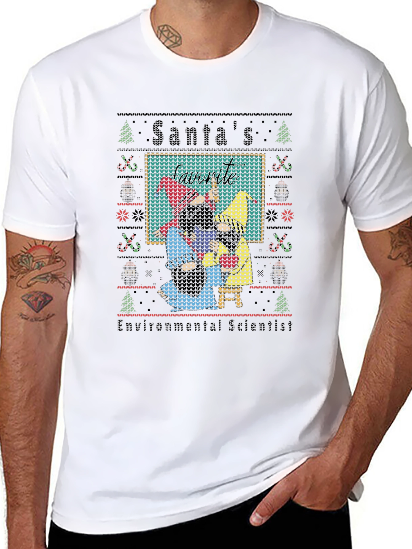 Santas Environmental Scientist Knit-Style Tee