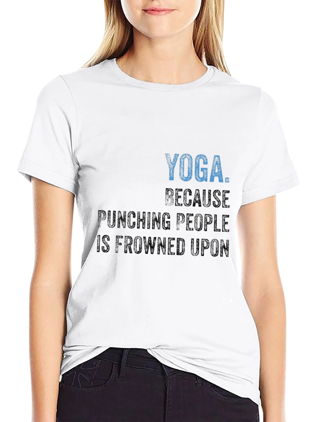 Yoga Because Punching People T-Shirt