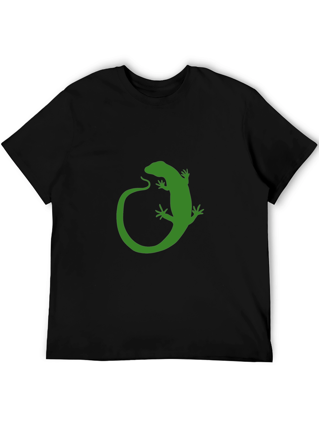 Green Lizard Graphic Black T-Shirt