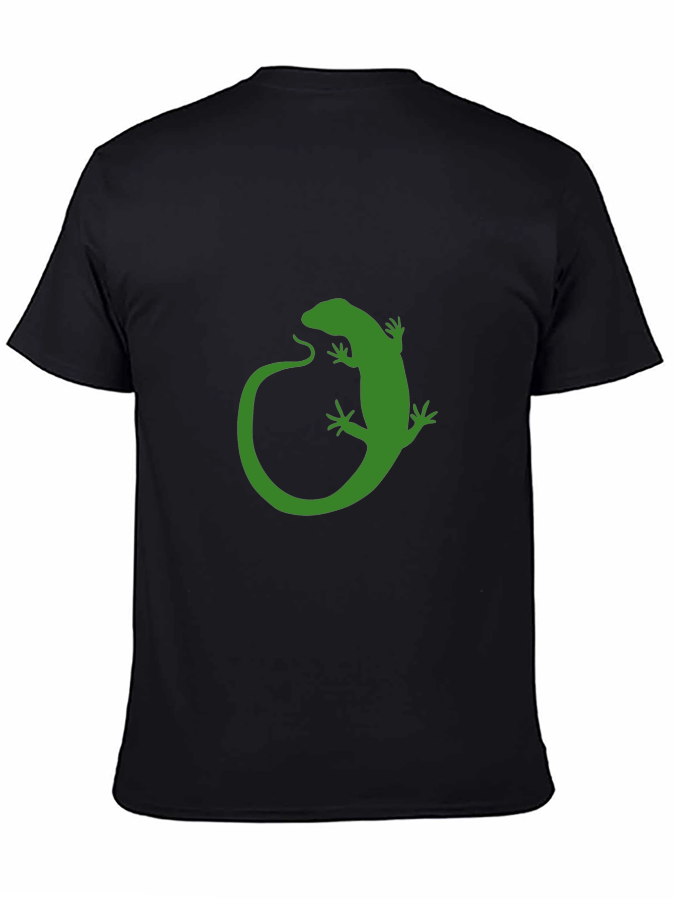 Green Lizard Graphic Black T-Shirt