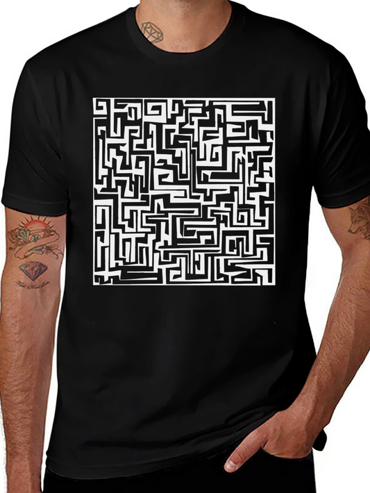 Maze Graphic Black T-Shirt