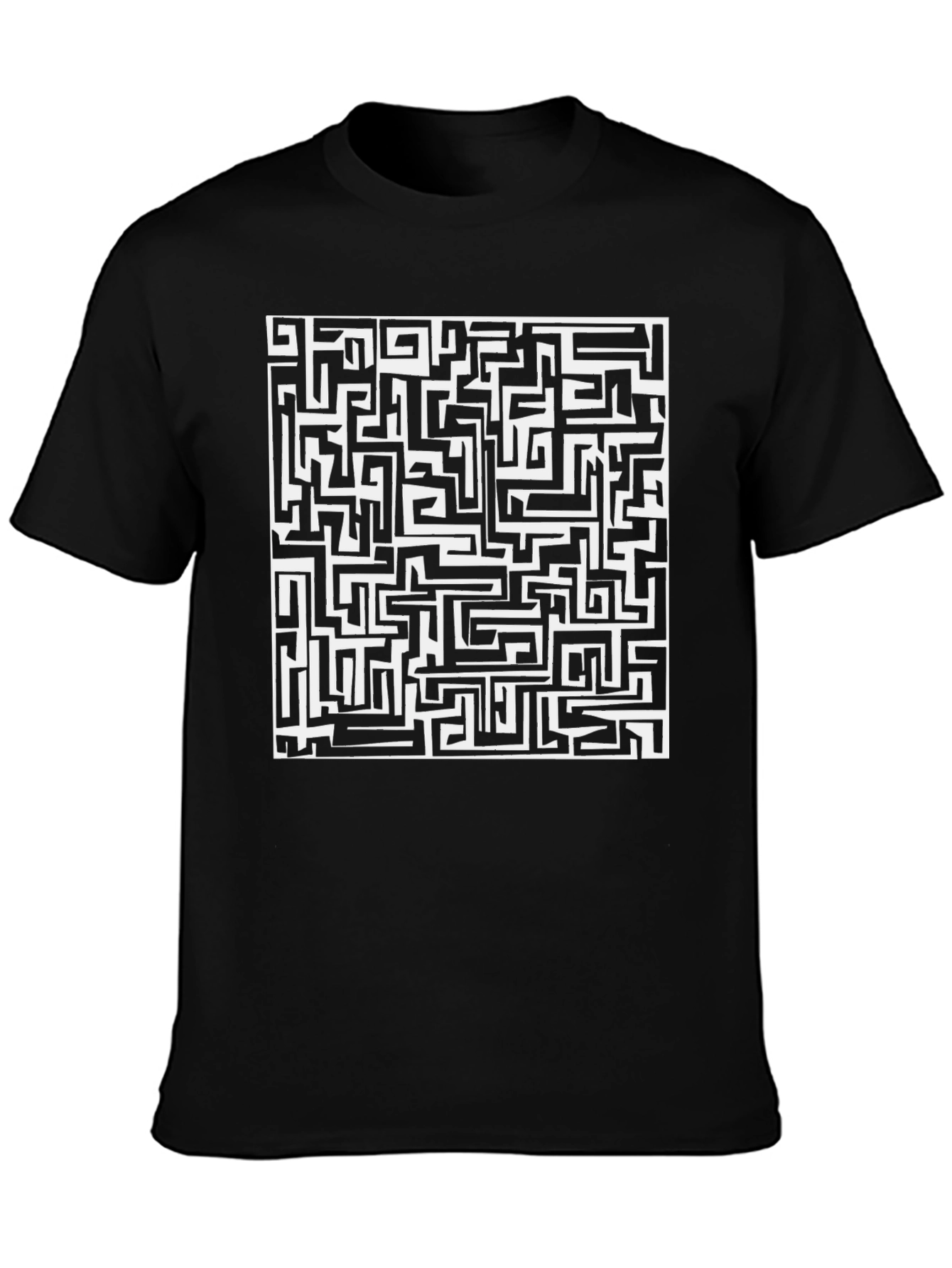 Maze Graphic Black T-Shirt