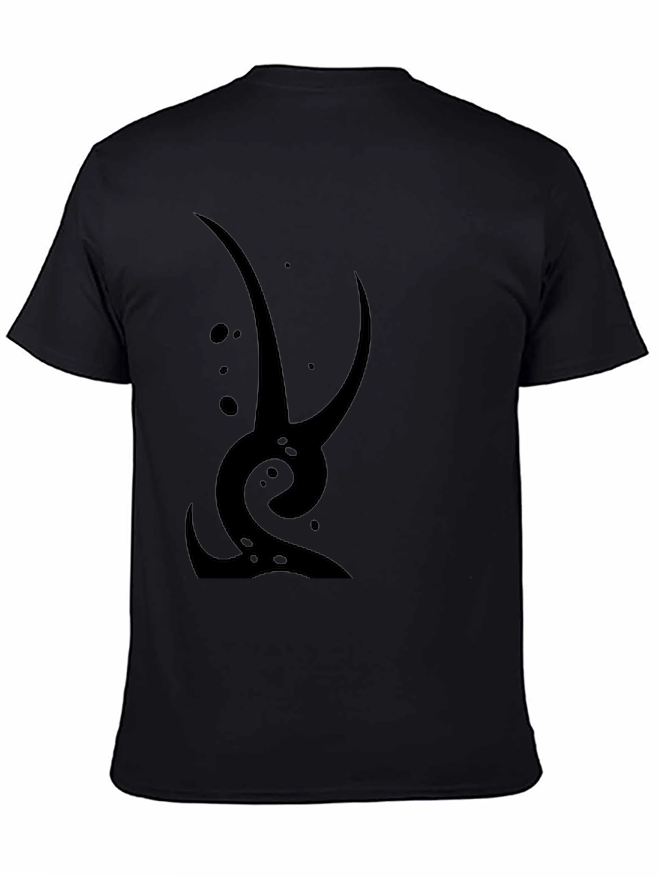 Abstract Graphic Tee - Black Cotton Casual Wear