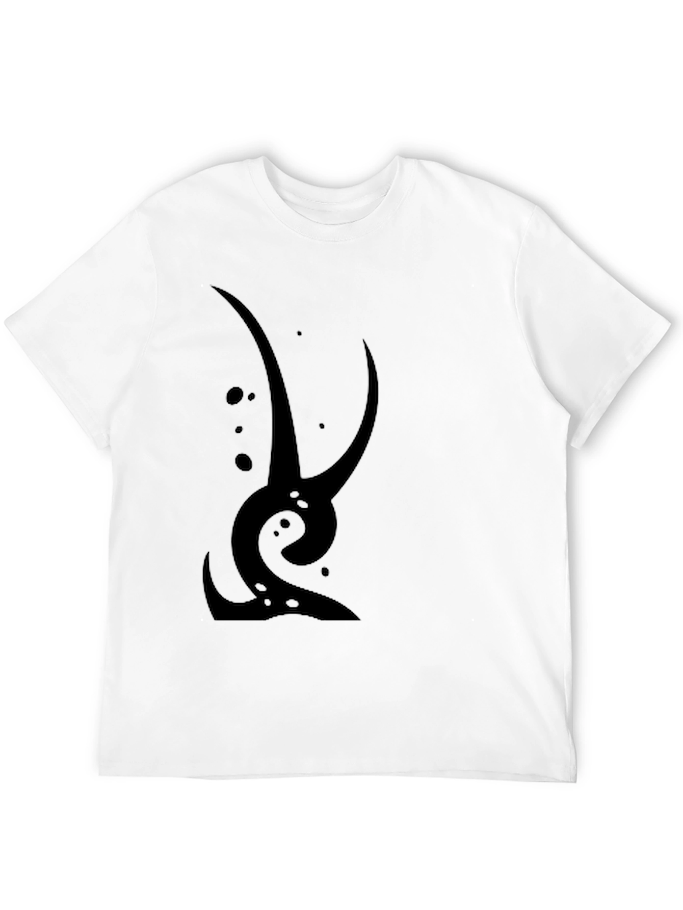 Abstract Graphic Tee - Black Cotton Casual Wear