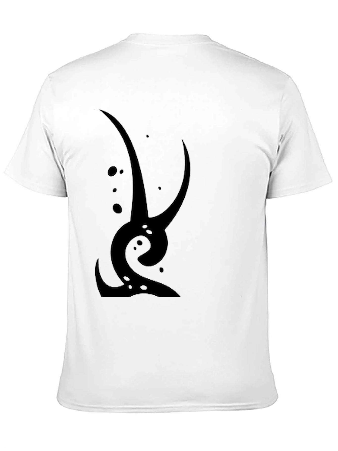 Abstract Graphic Tee - Black Cotton Casual Wear