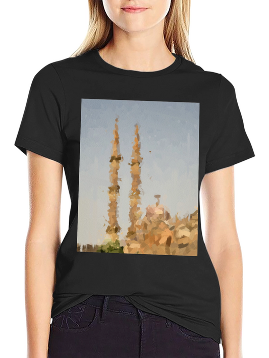 Artistic Mosque Graphic Tee - Casual Style