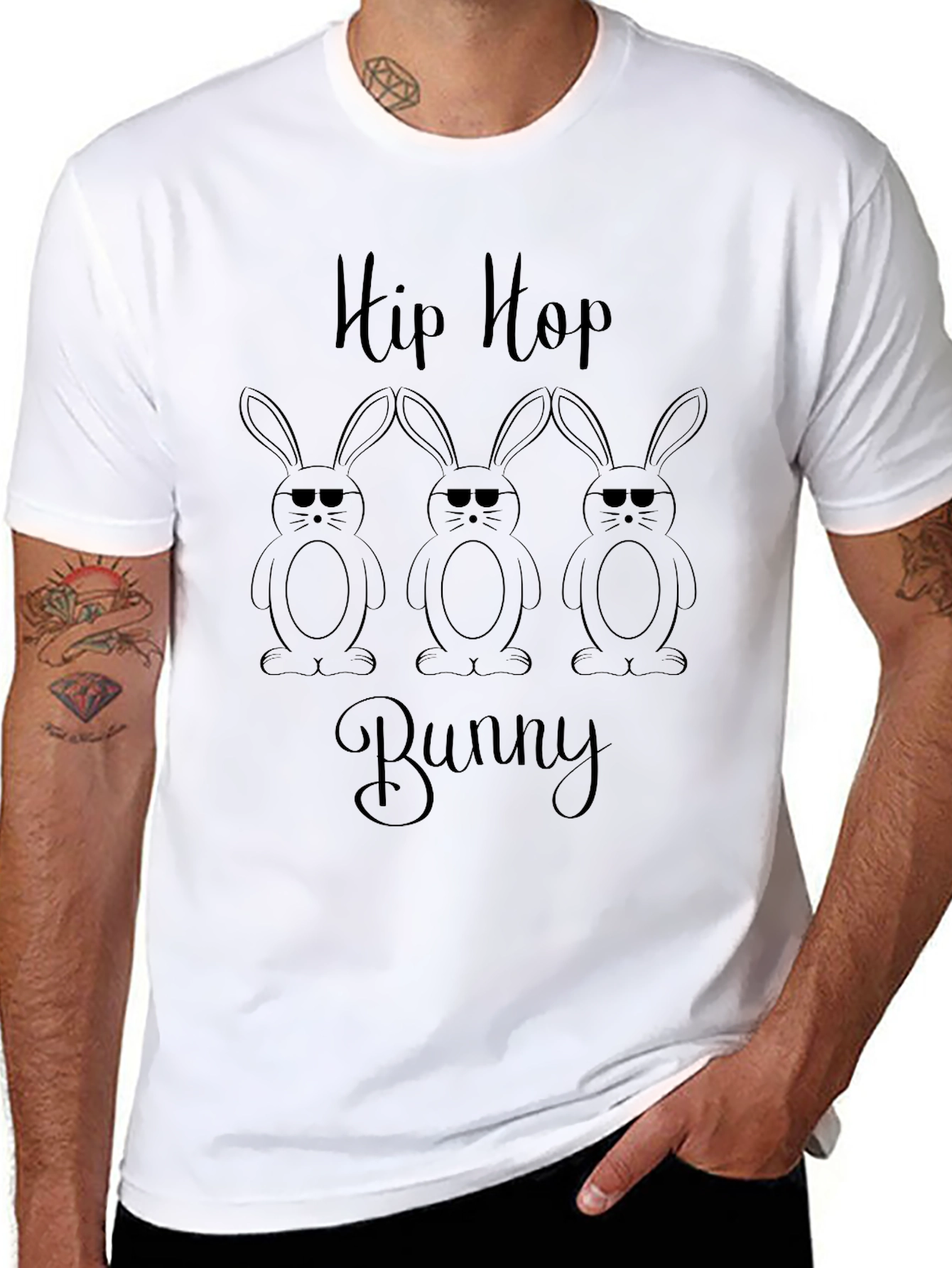 Hip Hop Bunny Graphic T-Shirt