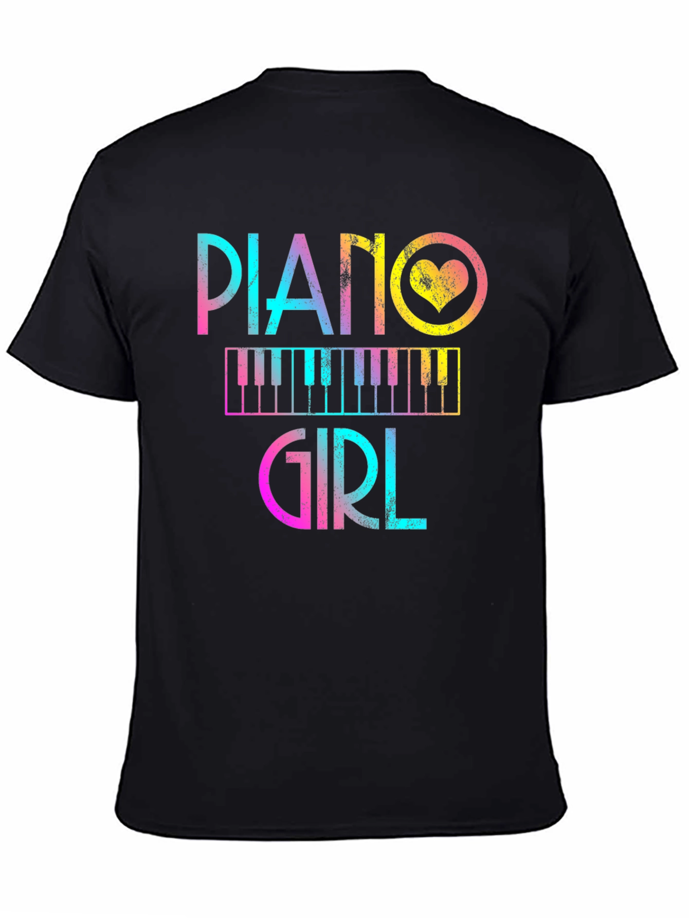 Piano Girl Graphic Tee - Music Lover T-Shirt