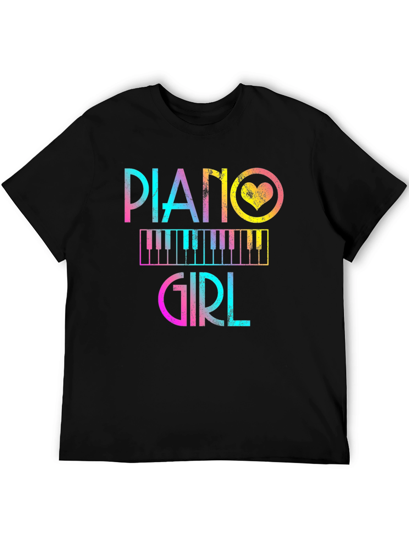 Piano Girl Graphic Tee - Music Lover T-Shirt