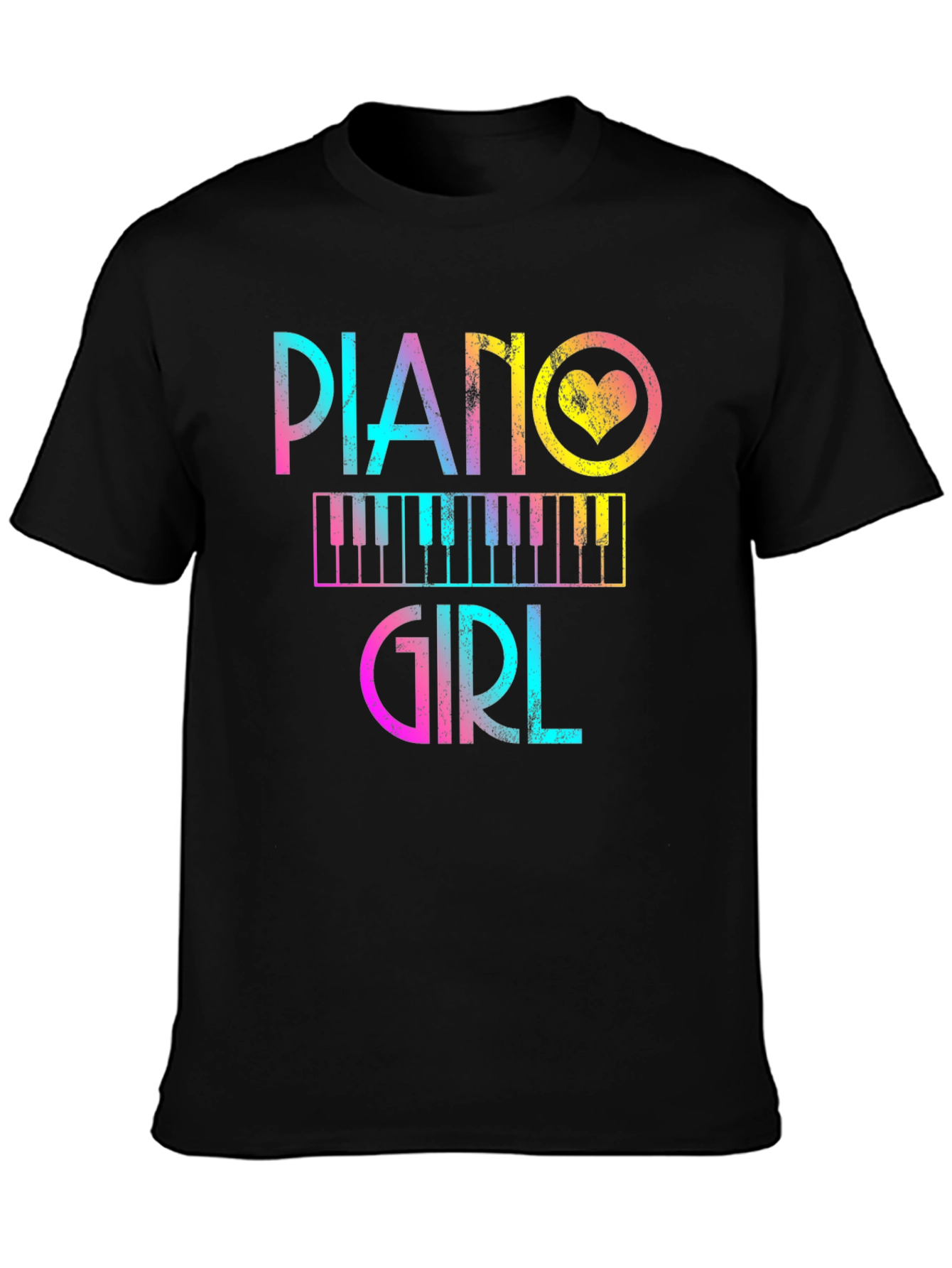 Piano Girl Graphic Tee - Music Lover T-Shirt