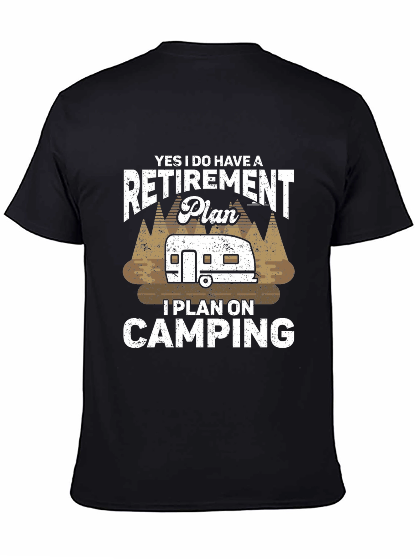 Retirement Plan Camping Graphic Tee - Black